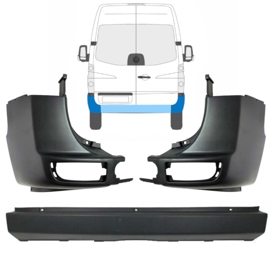 Parachoques trasero para Volkswagen Crafter 2005-2017 / Conjunto 15554