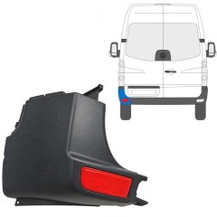 Esquina del parachoques trasero + lámpara reflectora para Volkswagen Crafter 2005-2017 / Izquierda / Conjunto 15552