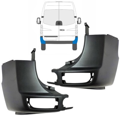 Esquina parachoques trasero para Volkswagen Crafter 2005-2017 / Izquierda+Derecha / Conjunto 15549