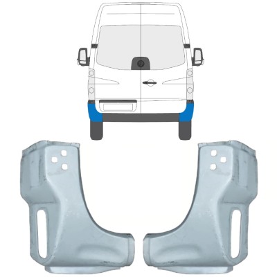 Panel de reparación esquina trasera para Volkswagen Crafter 2005-2017 / Izquierda+Derecha / Conjunto 15507