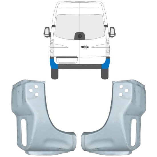 Panel de reparación esquina trasera para Volkswagen Crafter 2005-2017 / Izquierda+Derecha / Conjunto 15507