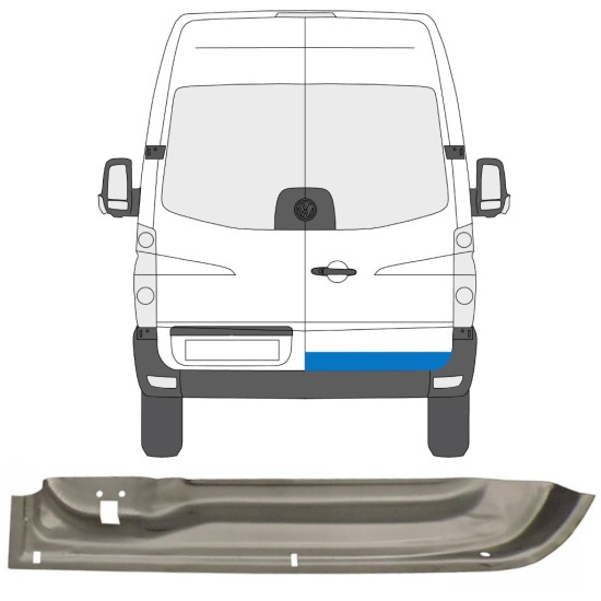 Panel de reparación puerta trasera para Volkswagen Crafter 2005-2017 / Derecho 13439