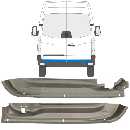 Panel de reparación puerta trasera para Volkswagen Crafter 2005-2017 / Izquierda+Derecha / Conjunto 14023