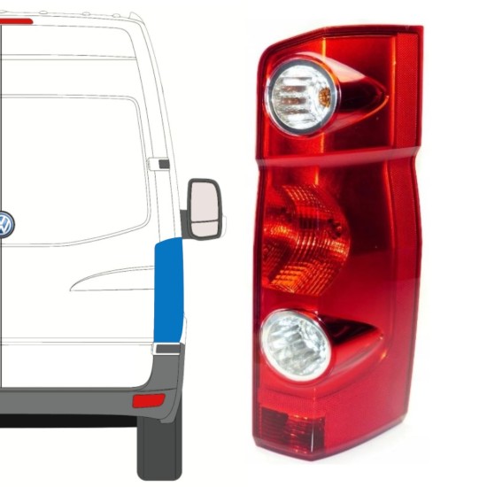 Lámpara trasera para Volkswagen Crafter 2005-2017 / Derecho 15572