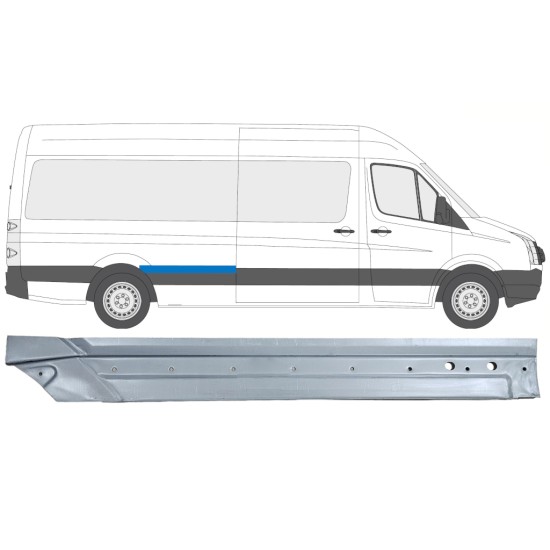 Panel de reparación guardabarros trasero para Volkswagen Crafter 2005-2017 / Derecho 14332