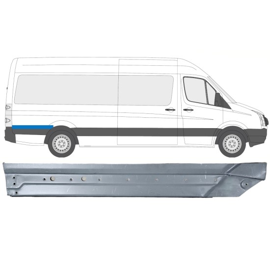 Panel de reparación guardabarros trasero para Volkswagen Crafter 2005-2017 / Derecho 14331