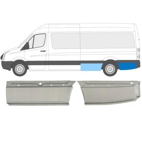 Panel de reparación guardabarros trasero para Volkswagen Crafter 2005-2017 / Izquierda / Conjunto 14127