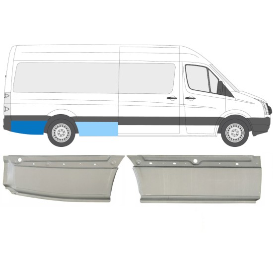Panel de reparación guardabarros trasero para Volkswagen Crafter 2005-2017 / Derecho / Conjunto 14128