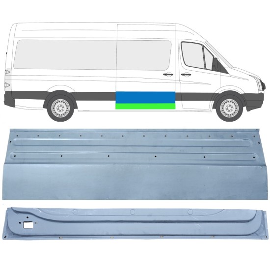 Panel de reparación puerta corredera interna + externa para Volkswagen Crafter 2005-2017 / Derecho / Conjunto 14319