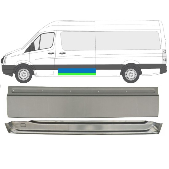 Panel de reparación puerta corredera para Volkswagen Crafter 2005-2017 / Izquierda / Conjunto 14198