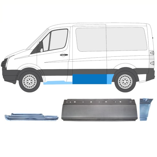 Panel de reparación conjunto para Volkswagen Crafter 2005-2017 / Izquierda / 15605