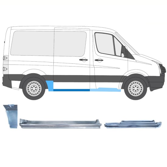 Panel de reparación conjunto para Volkswagen Crafter 2005-2017 / Derecho / 15604