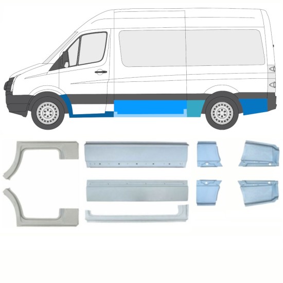 Panel de reparación conjunto para Volkswagen Crafter 2005-2017 / Izquierda+Derecha / 14471