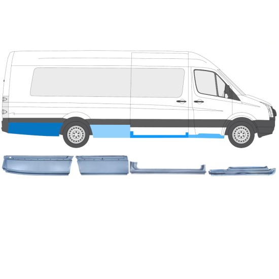 Panel de reparación conjunto para Volkswagen Crafter 2005-2017 / Derecho / 14506