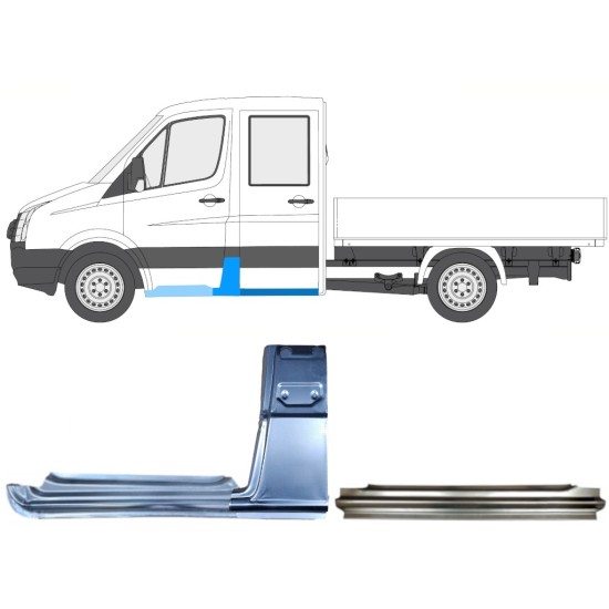 Panel de reparación conjunto para Volkswagen Crafter 2005-2017 / Izquierda / 15535