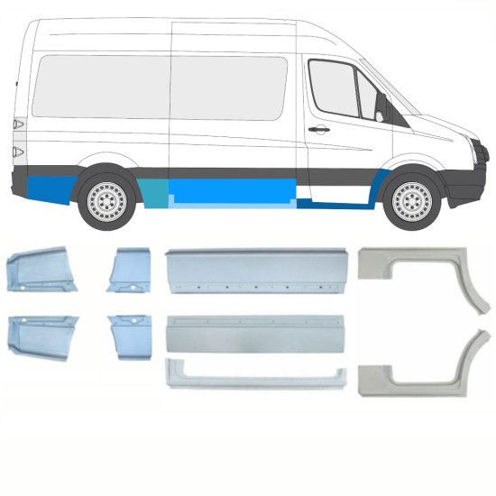 Panel de reparación conjunto para Volkswagen Crafter 2005-2017 / Izquierda+Derecha / 15541