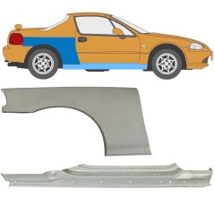 Umbral completo + Panel de reparación guardabarros trasero para Honda Civic Del Sol 1992-1998 / Derecho / Conjunto 11143
