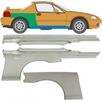 Panel de reparación del umbral + guardabarros trasero para Honda Civic CRX Del Sol 1992-1998 / Conjunto 9519