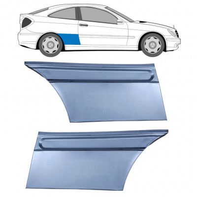 Panel de reparación guardabarros trasero para Mercedes CL203 2000-2008 / Izquierda+Derecha / Conjunto 9619