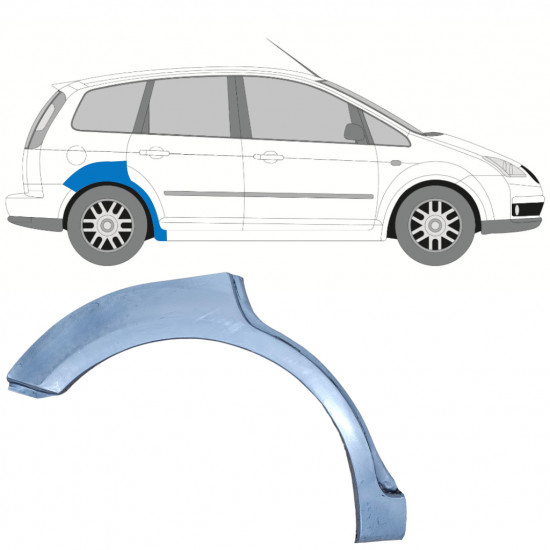 Panel de reparación guardabarros trasero para Ford Focus C-MAX / C-MAX 2003-2010 / Derecho 11880