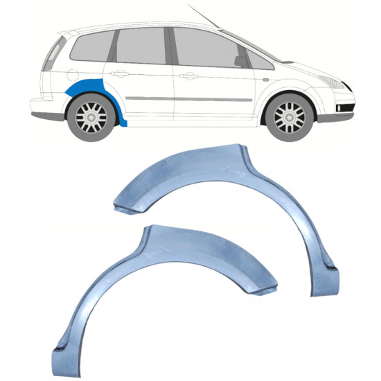 Panel de reparación guardabarros trasero para Ford Focus C-MAX / C-MAX 2003-2010 / Conjunto 11882