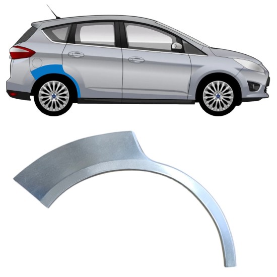 Panel de reparación guardabarros trasero para Ford C-Max 2010-2019 / Derecho 15873