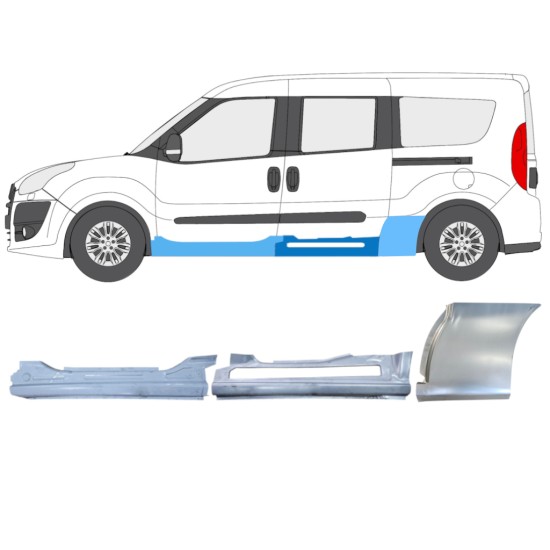 Panel de reparación conjunto para Fiat Doblo 2010-2022 / Izquierda / 15001