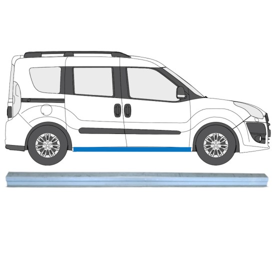 Panel de reparación del umbral para Fiat Doblo 2010-2022 / Izquierda = Derecha (simétrico) 15357