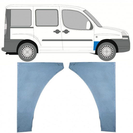 Panel de reparación guardabarros delantero para Fiat Doblo 2001-2010 / Izquierda+Derecha / Conjunto 9739