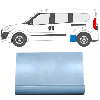 Panel de reparación guardabarros trasero para Fiat Doblo 2010- / Opel Combo D Maxi / Izquierda 12750