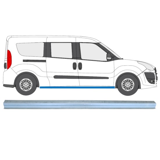 Panel de reparación del umbral para Fiat Doblo 2010-2022 / Izquierda = Derecha (simétrico) 15357