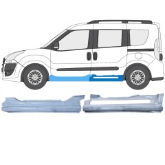 Panel de reparación del umbral para Fiat Doblo 2010-2022 / Izquierda / Conjunto 12748