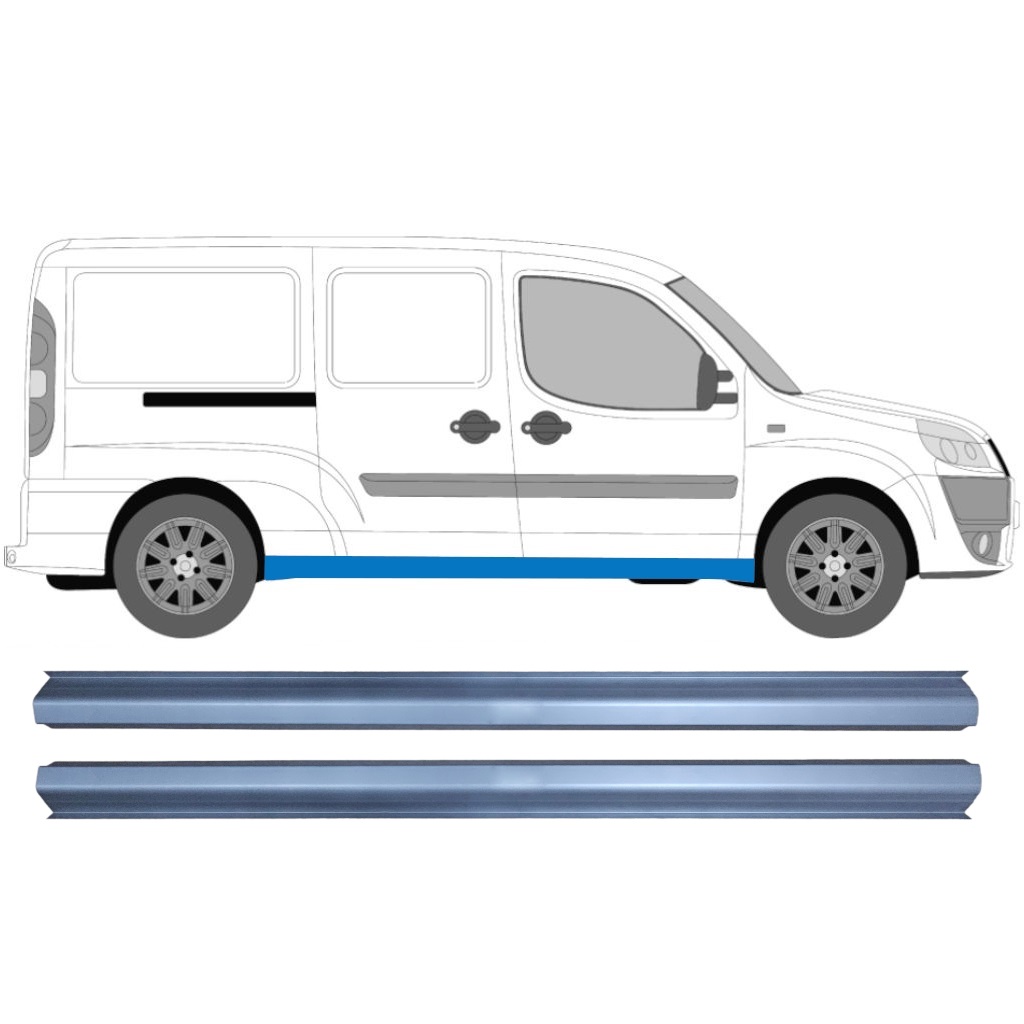 Panel De Reparación Del Umbral Para Fiat Doblo Maxi 2001-2010 / Conjunto 11347