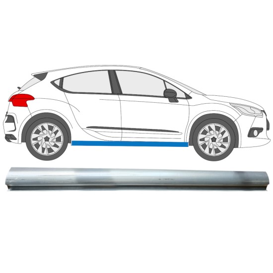 Panel de reparación umbral parte inferior para Citroen DS4 2011-2015 / Derecho 15014 Panel de reparación umbral parte inferior para Citroen DS4 2011-2015 / Derecho 15014