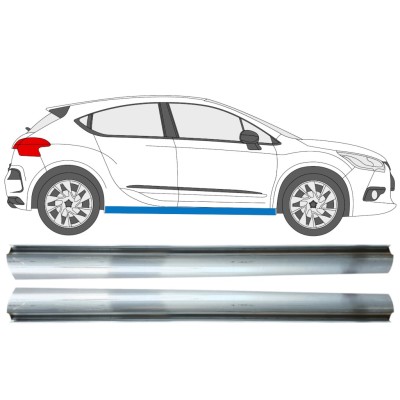Panel de reparación umbral parte inferior para Citroen DS4 2011-2015 / Izquierda+Derecha / Conjunto 15016