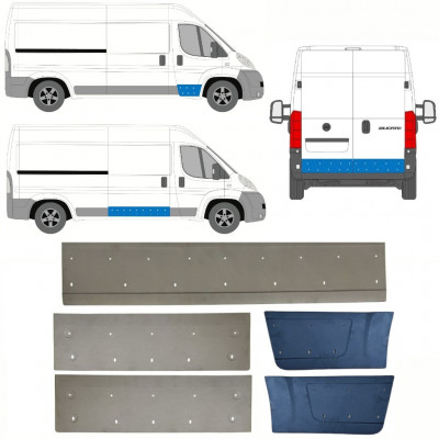 Panel de reparación del puerta para Fiat Ducato Boxer Relay Jumper 2006- / Conjunto 12632