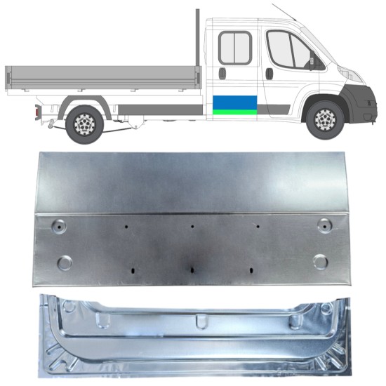 Panel de reparación puerta trasera interna + externa para Fiat Ducato 2006-2026 / Izquierda = Derecha (simétrico) / Conjunto 16395