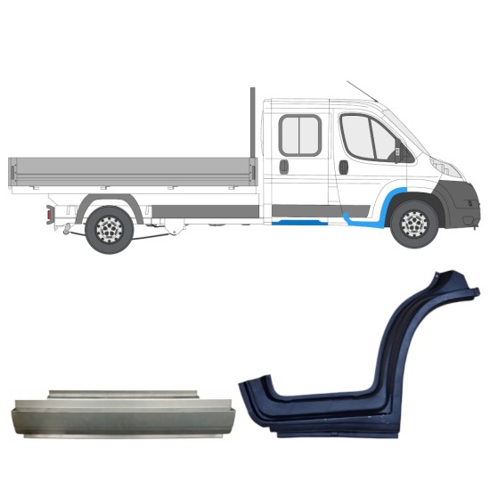 Panel de reparación conjunto para Fiat Ducato 2006-2014 / Derecho / Dabina doble / 14796 Panel de reparación conjunto para Fiat Ducato 2006-2014 / Derecho / Dabina doble / 14796