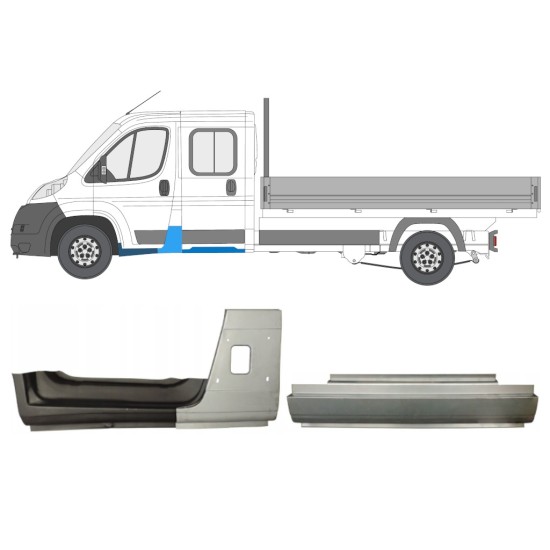 Panel de reparación conjunto para Fiat Ducato 2006-2014 / Izquierda / Dabina doble / 14801 Panel de reparación conjunto para Fiat Ducato 2006-2014 / Izquierda / Dabina doble / 14801
