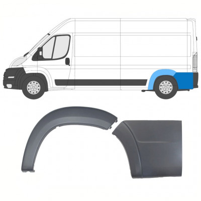 Moldura del arco de rueda trasero conjunto para Fiat Ducato Boxer Relay 2006-2018 / MWB / Izquierda /  8564