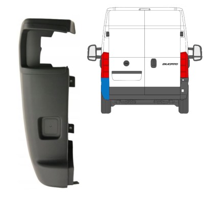 Esquina parachoques trasero 270 grados para Fiat Ducato 2006-2018 / Izquierda 16116