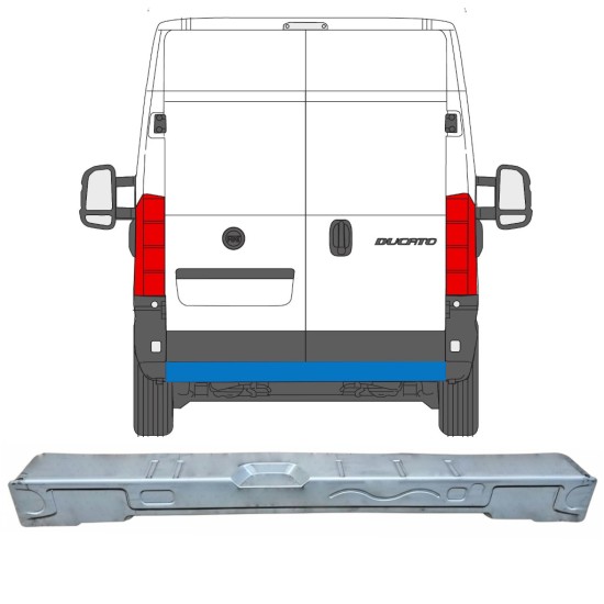 Panel de reparación travesaño trasero para Fiat Ducato 2006-2026 16869