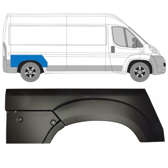 Panel de reparación guardabarros trasero para Fiat Ducato 2006-2014 / Derecho 12983