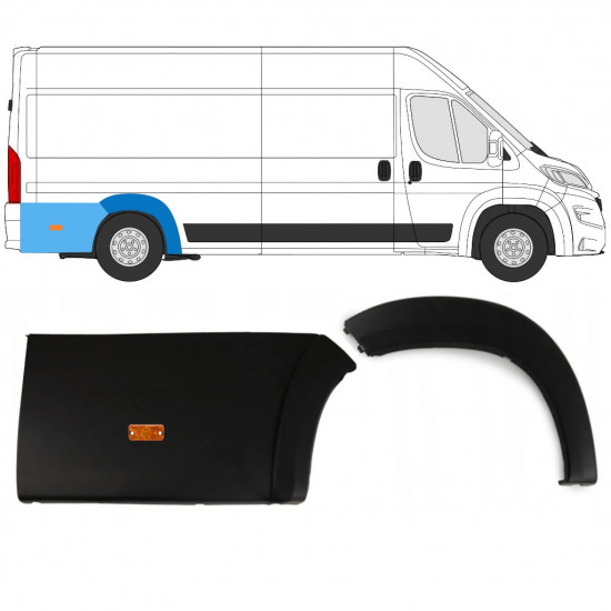 Moldura del arco de rueda trasero con lámpara conjunto para Fiat Ducato Boxer Relay 2018- / Derecho /  10239