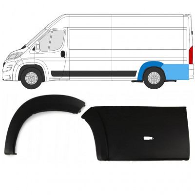 Moldura del arco de rueda trasero conjunto para Fiat Ducato Boxer Relay 2018- / Izquierda /  8588