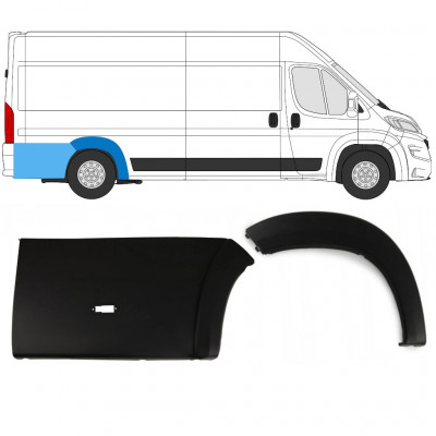 Moldura del arco de rueda trasero conjunto para Fiat Ducato Boxer Relay 2018- / Derecho /  8587