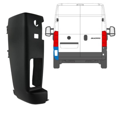 Esquina parachoques trasero 180 grados para Fiat Ducato 2018- / Izquierda 15203