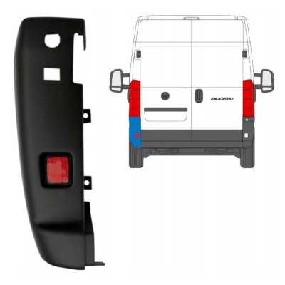 Esquina parachoques trasero 180 grados para Peugeot Boxer 2018- / Izquierda 16033
