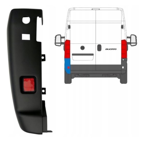 Esquina parachoques trasero 180 grados para Fiat Ducato 2018- / Derecho 16025