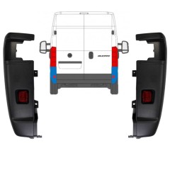 Esquina parachoques trasero 270 grados para Citroen Jumper 2018- / Izquierda+Derecha / Conjunto 13226